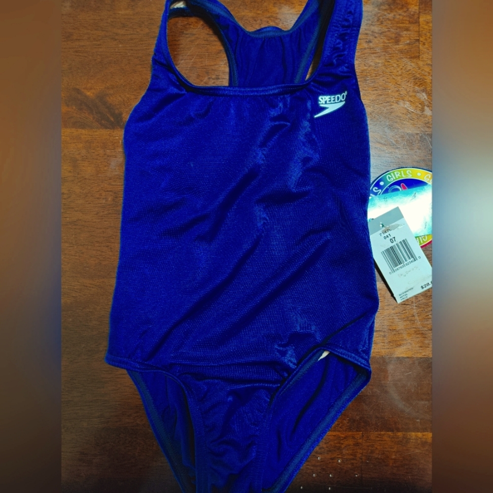 Speedo Girls Racerback Swimsuit Size 07
